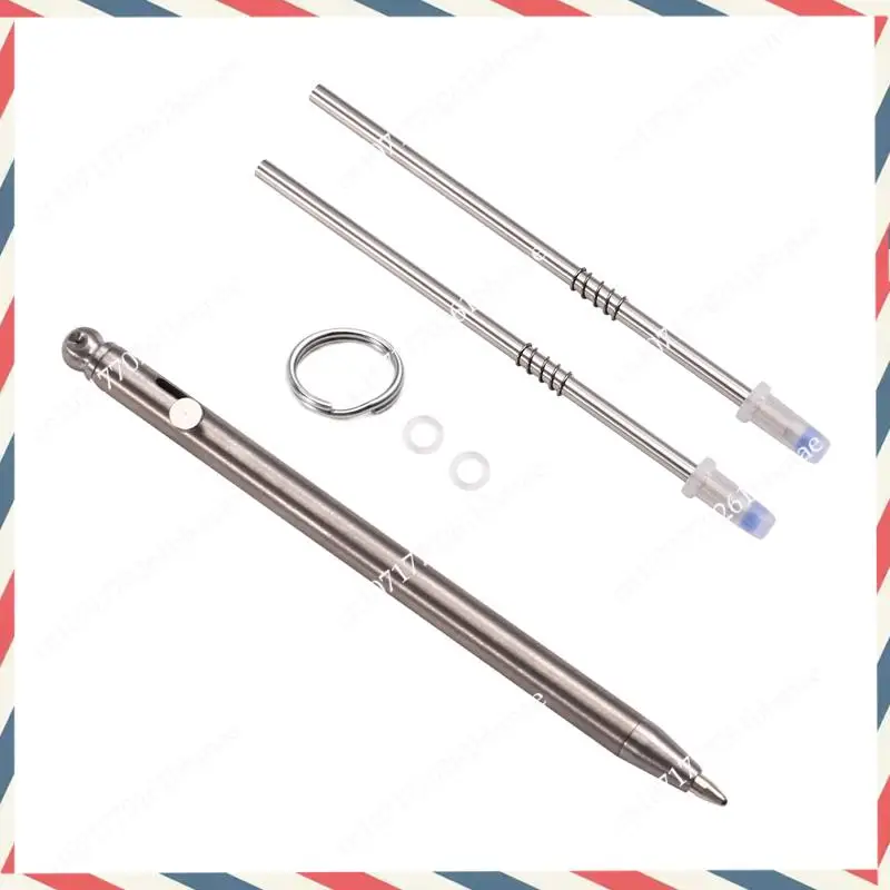 

-A21Z Элегантная мини-компактная шариковая ручка с болтовым механизмом, ручка-брелок титанового цвета для поездок на работу