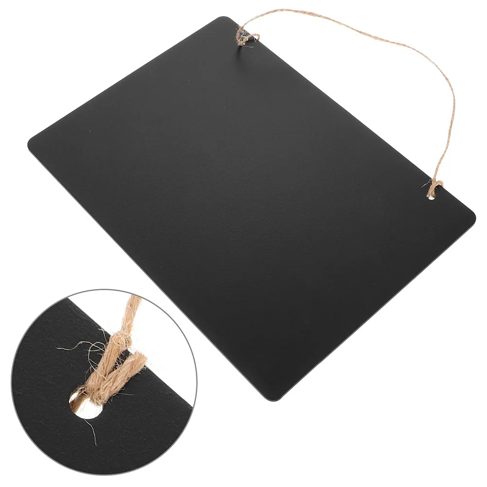 3Pcs Reversible Chalkboard Tag Wooden Hanging Sign Double-Sided Erasable Message Board for Restaurant Classroom Shop Use