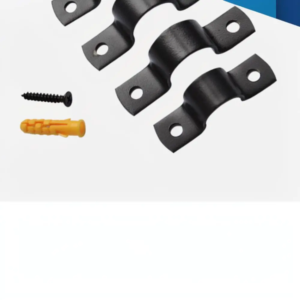 Adjustable Black Painted Saddle Clamp Pipe Fixing Hardware For Modern Minimalist Shelf Brackets Plumbing Repair Parts