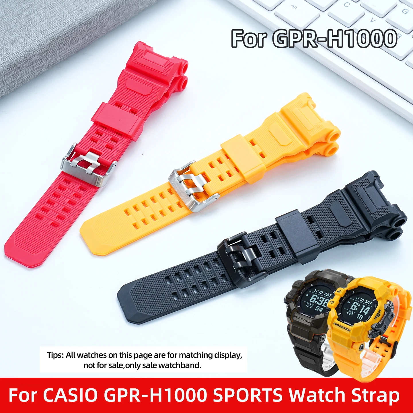 GPR-H1000 Silicone Watch Strap For Casio G-shock Rangeman 3554 GPR-H1000 Waterproof Resin Watchband Skin-friendly Cat Man 3 Belt