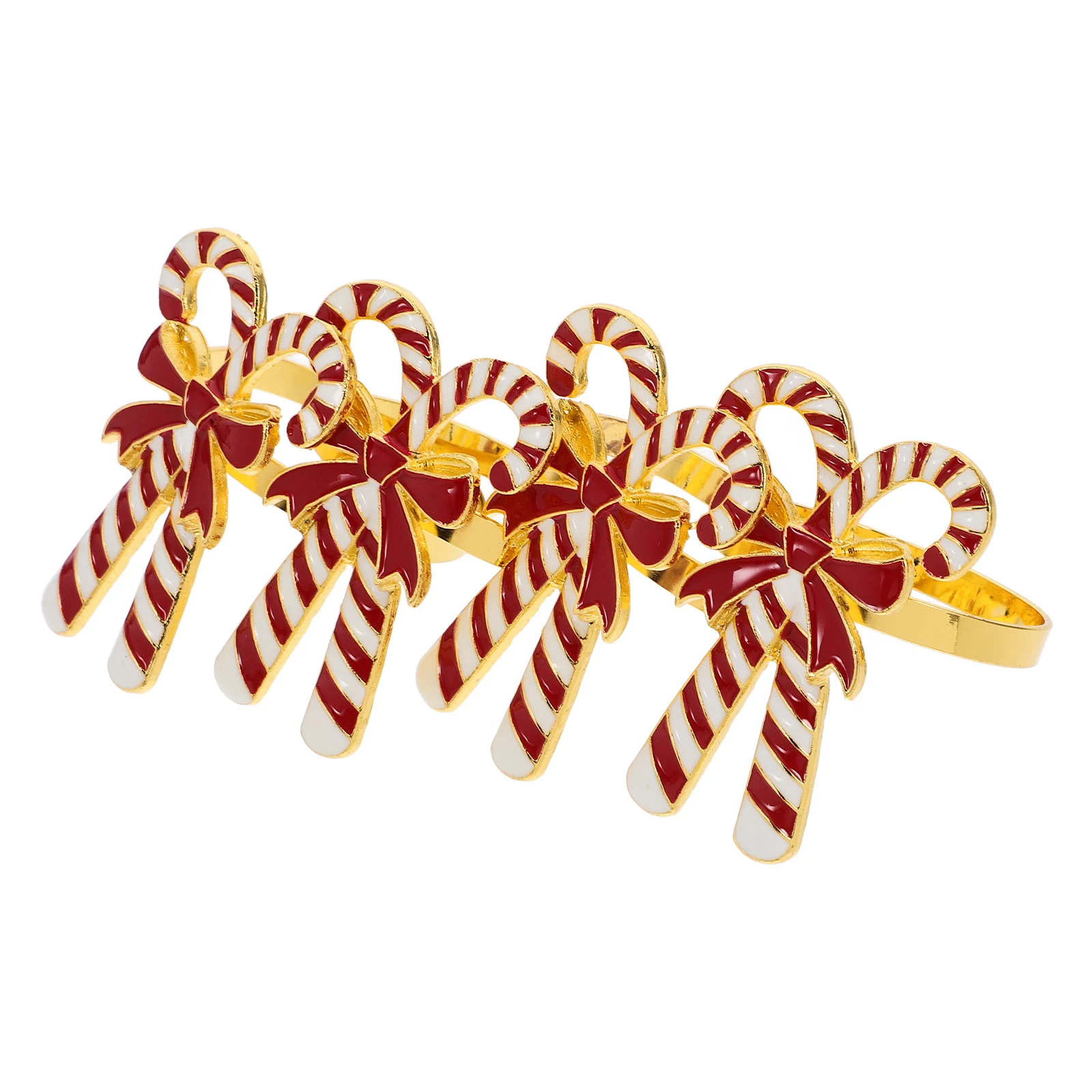 

4Pcs Christmas Napkin Rings Bowknot Holder Decorative Napkin Buckles Table Party Xmas Dinner Supplies Christmas Gift