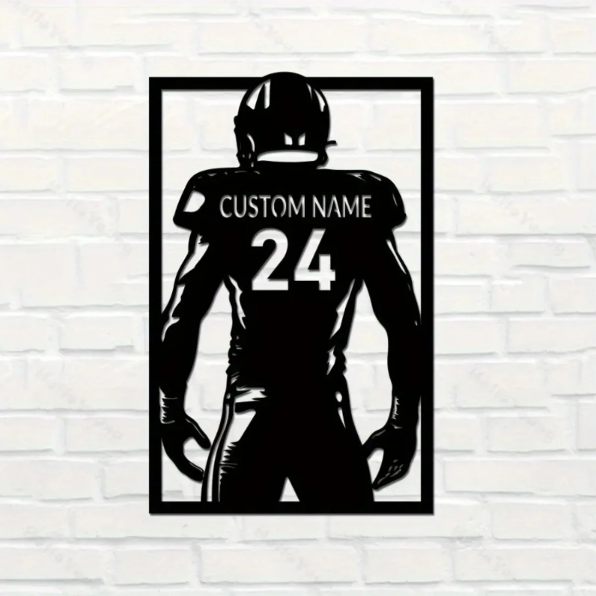 Customizable Metal Football Wall Art - Personalized Silhouette Fairy Tale Theme, Hot Sale for Home Garden