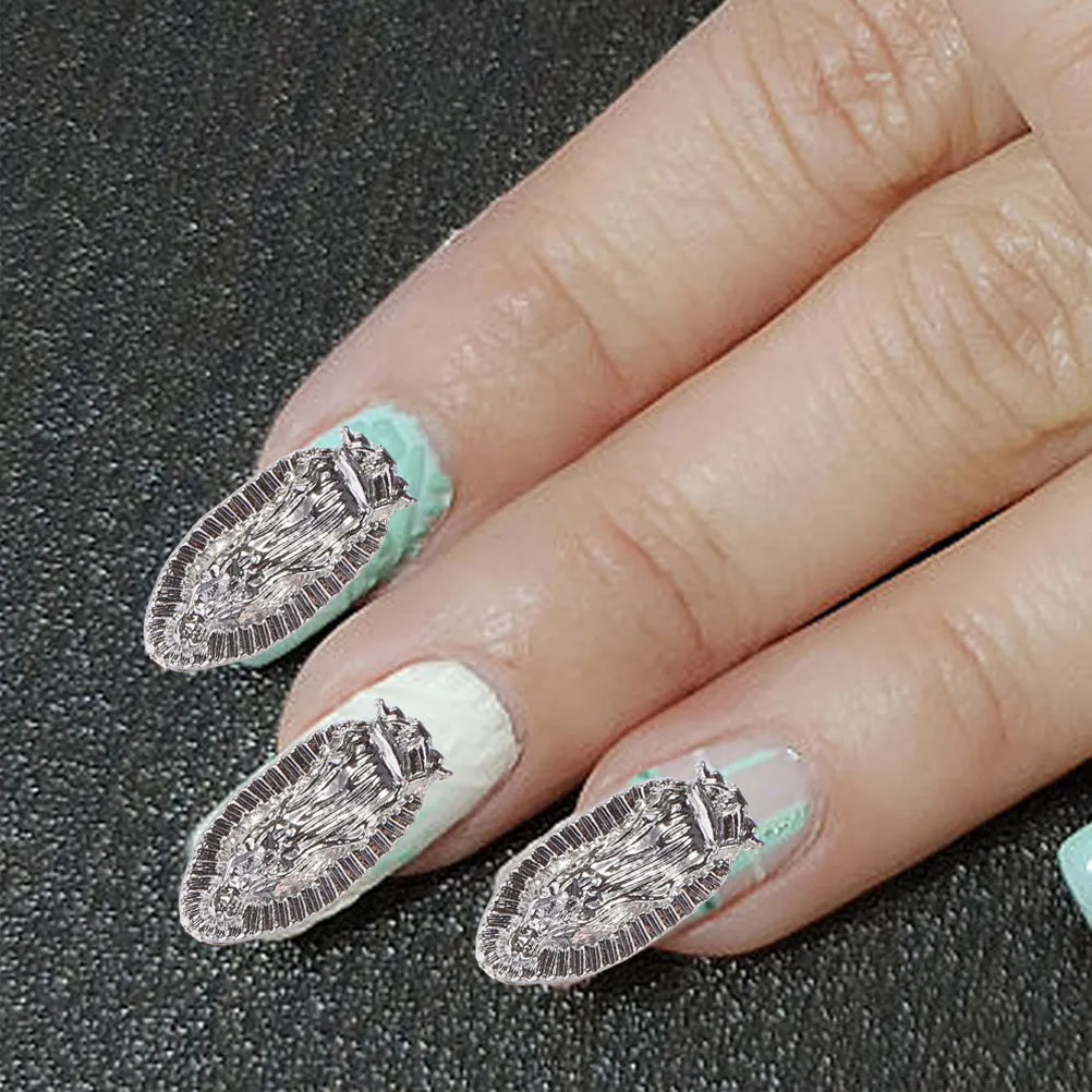 

40 шт. рельефных украшений для ногтей с изображением Девы Марии, изящные декорации для маникюра, для натуральных и искусственных ногтей, для рождественских вечеринок и выпускных балов