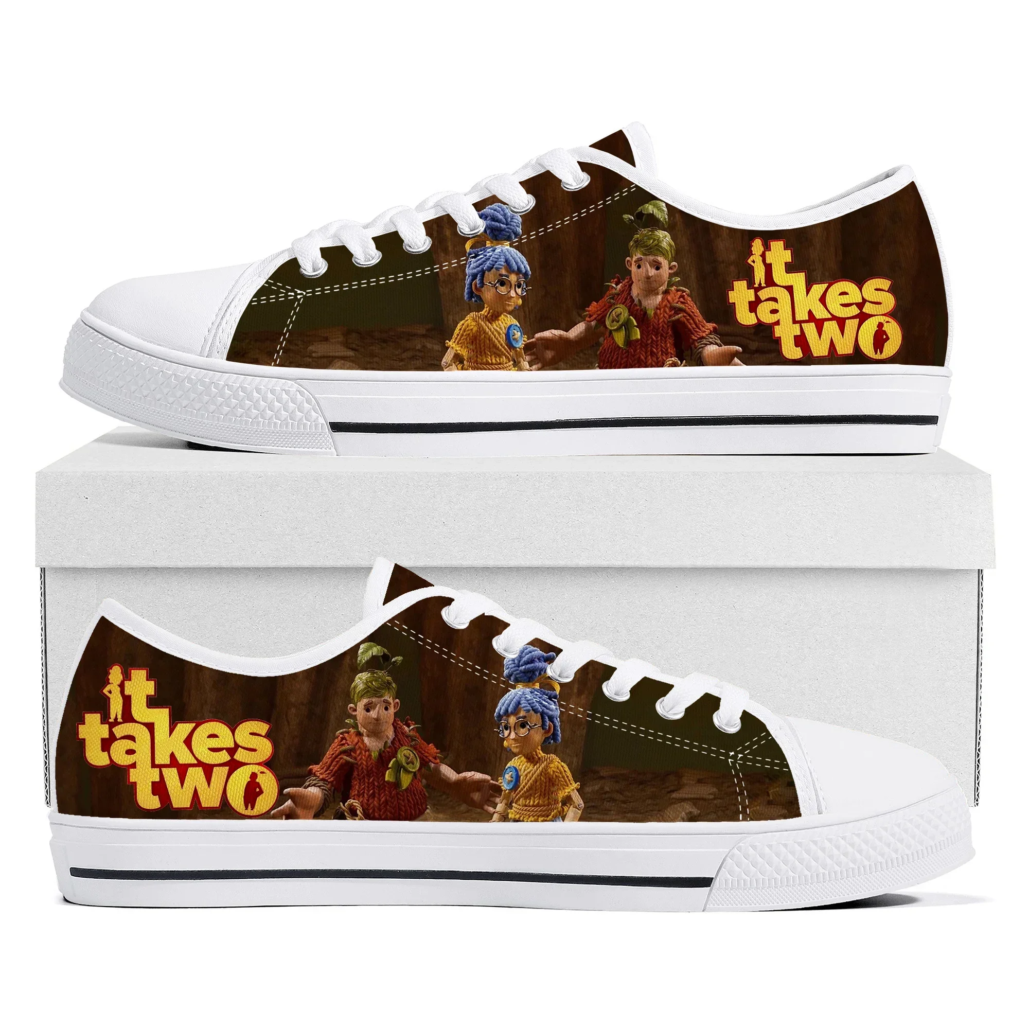 

Cartoon Game It Takes Two Low Top Sneakers Womens Mens Teenager Canvas Sneaker Couple Fashion Custom Built Shoes