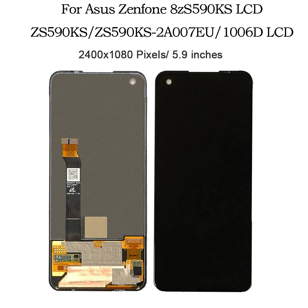 Super AMOLED For Asus Zenfone 8 ZS590KS LCD 2A007EU I006D LCD Display Screen Touch Panel Digitizer For Zenfone8 LCD ZS590KS LCD