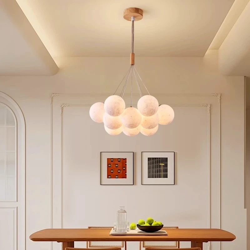 Modern Minimalist Art Design Cream Magic Bean Pendant Light Living Room Bedroom Bar Counter Sophisticated Ambiance Fixtures