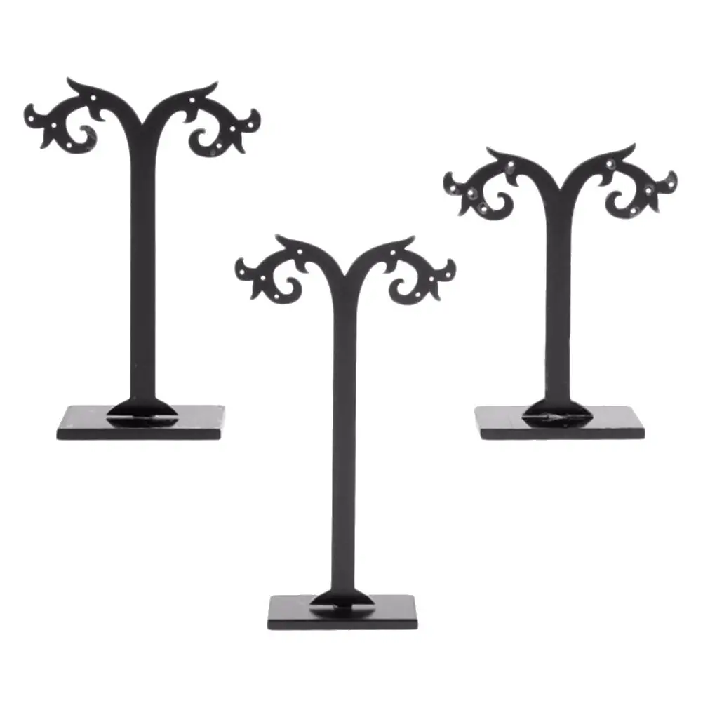 3Pcs Acrylic Earrings Display Stand T Shape Holder Jewelry Organizer Rack Stable for Earrings Bracelets Keys Jewelry Organizer