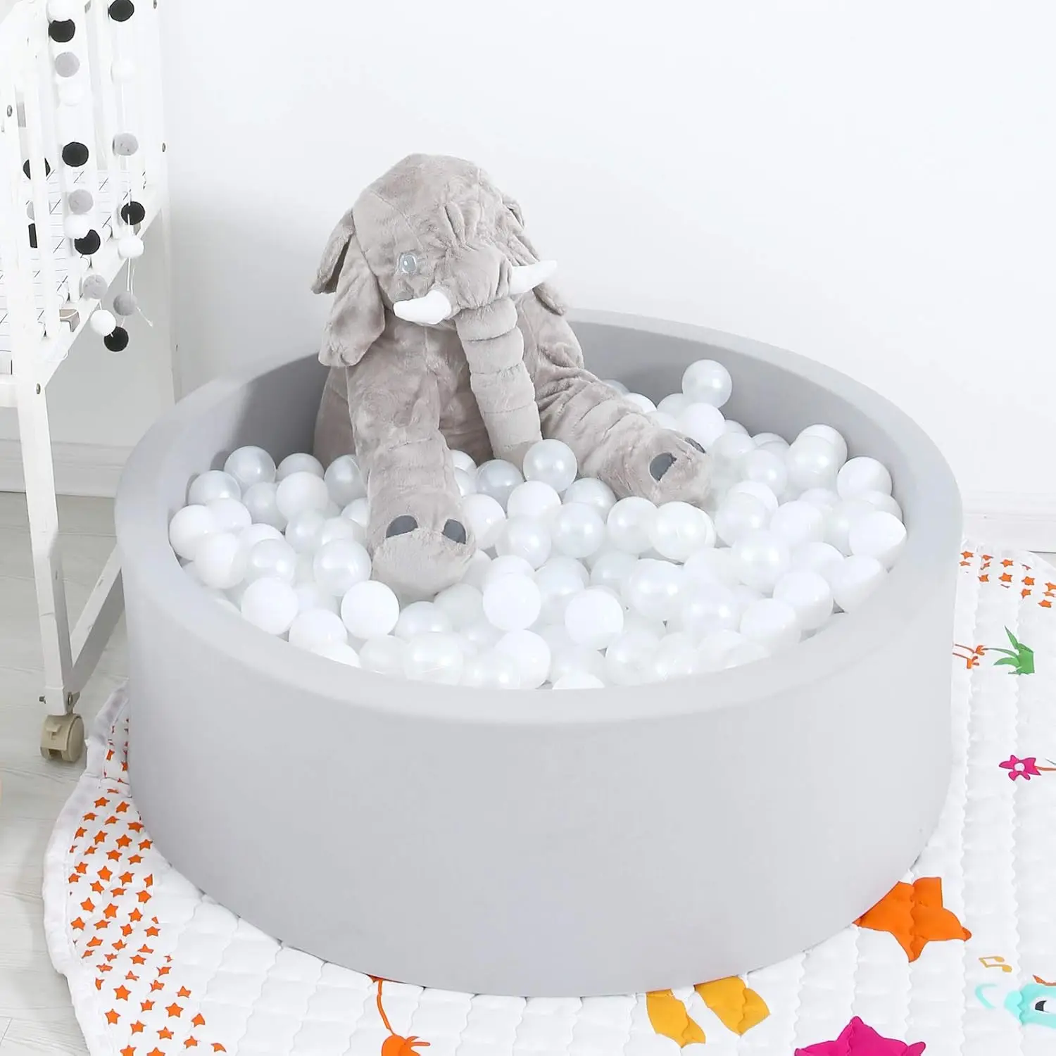 Bola pit bolas para crianças crianças bolas de plástico para ball-pit cercadinho piscina bebê pastel decoração um branco + branco pérola 50 peças 2.15 "bolas