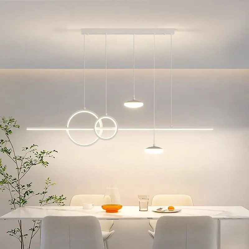 

Modern Simple Strtips Pendant Lights Home Decor for Dining Living Room Table Kitchen Chandelier Lamps Indoor Lustre Luminaires