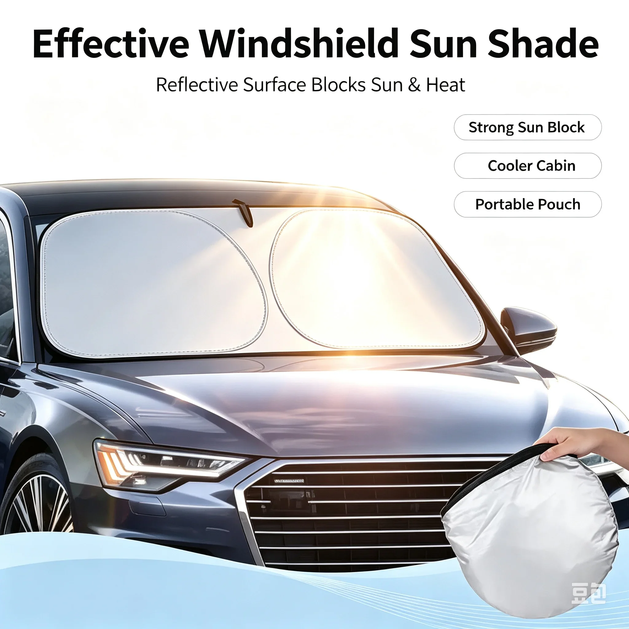 Car Sun Visor Windshield Sunshade Heat Insulation Summer Cooling Auto Accessories Physical Cooling