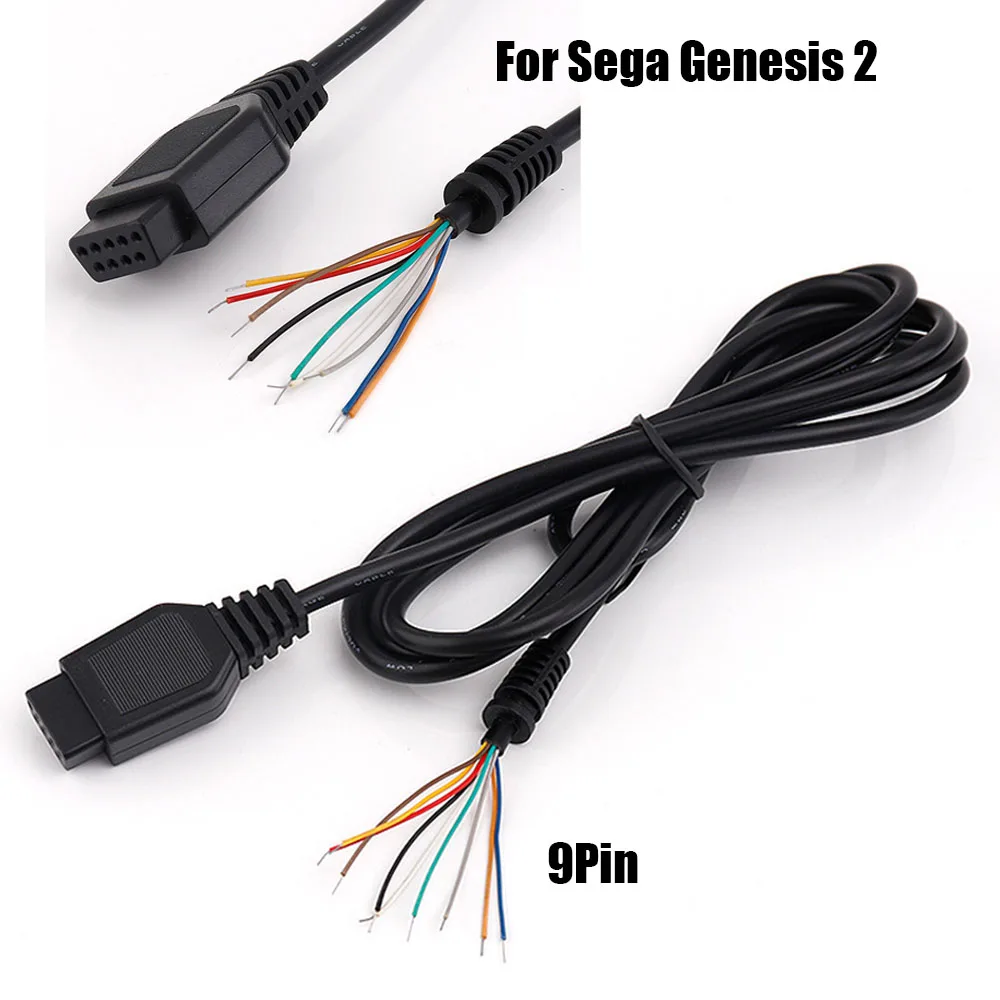 Cable para Sega Genesis 2 MD 2, Cable de Control para Mega Drive 2, Cable de Extensión para Controlador de Gamepad, Cable de 9 Pines para Consola de Juegos, Accesorio