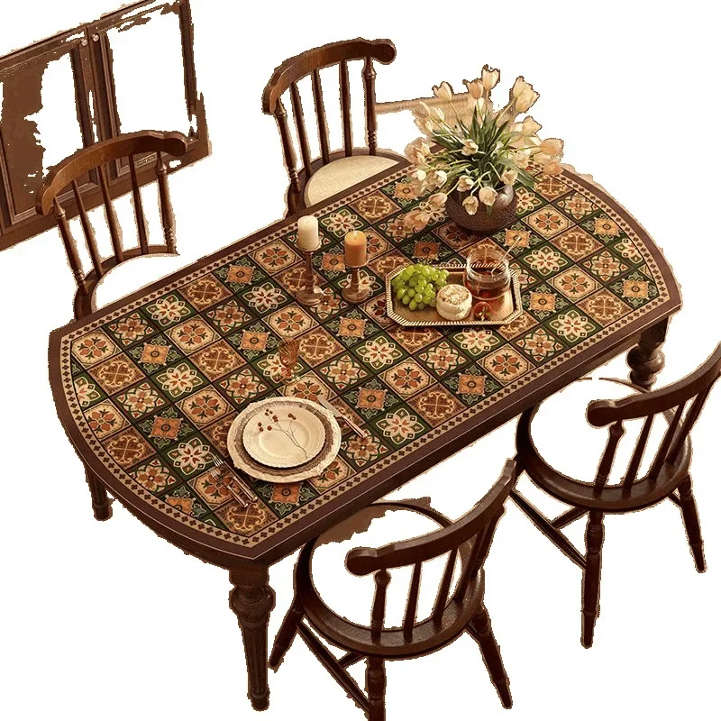 Leather table mat waterproof and oil-proof leave-in washable table mat