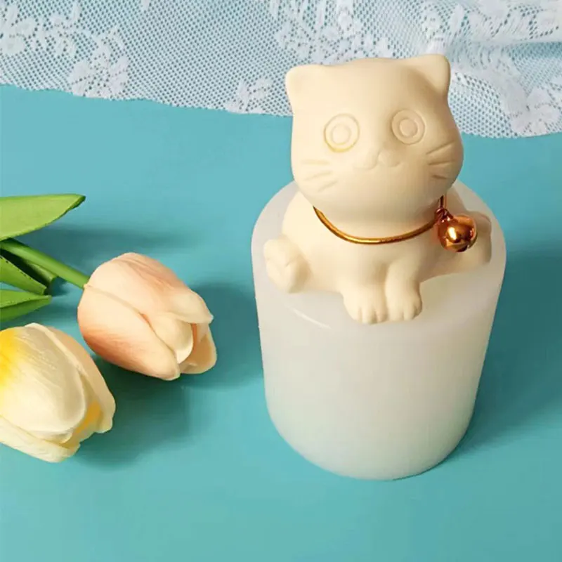 

Силиконовая форма с милым котом, сделай сам, гипсовая смола, мыло, свеча, ремесла, форма, мультяшный чай, домашнее животное, настольные украшения