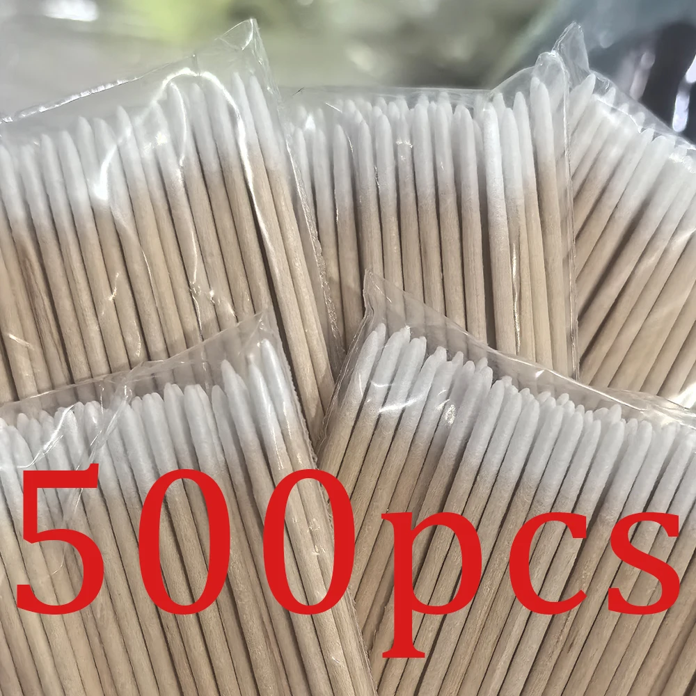 100/500 قطعة 10 سنتيمتر الأظافر الخشب أعواد قطنية العصي نظيفة القطن رئيس مانيكير التفاصيل مصحح مزيل طلاء الأظافر أداة مانيكير أداة