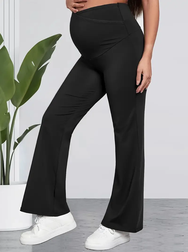 FJJJClothes-Pantalon noir pour femme enceinte, pantalon de sport de grossesse, mode automne et printemps, ALTERBlack