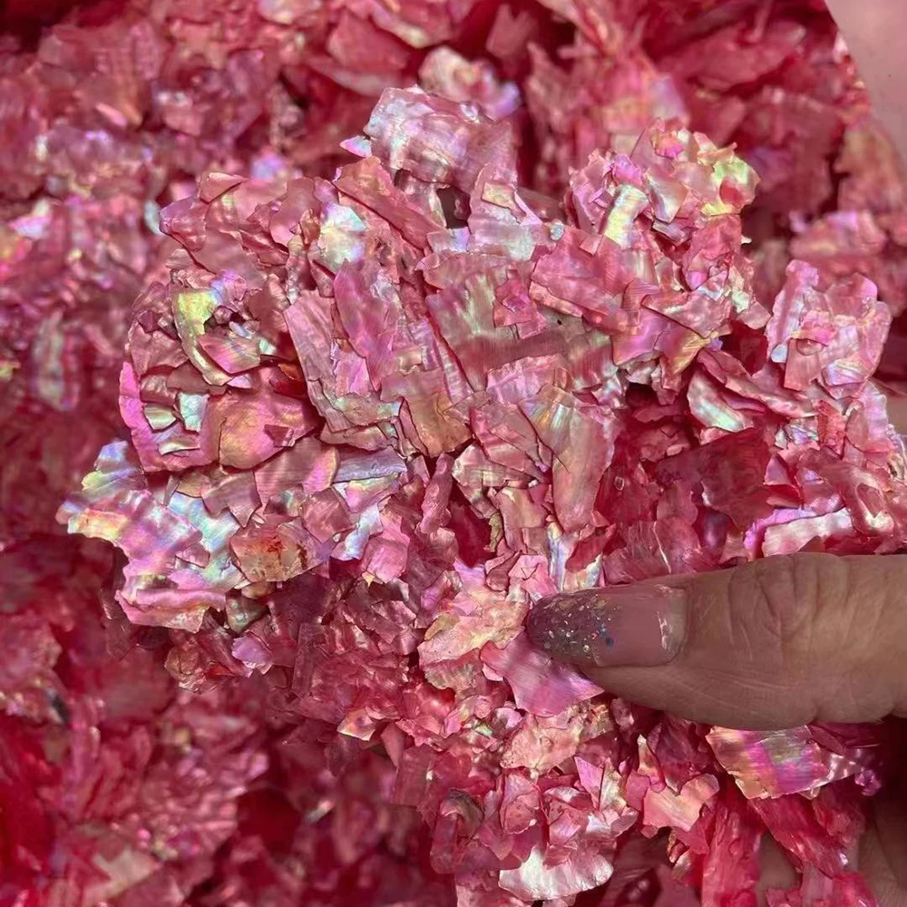 5 جرام/الحقيبة رقائق قذيفة اللؤلؤ أذن البحر قذيفة للأظافر رقائق فنية للأظافر أذن البحر صدف مسمار سحر شريحة غير منتظمة الترتر-