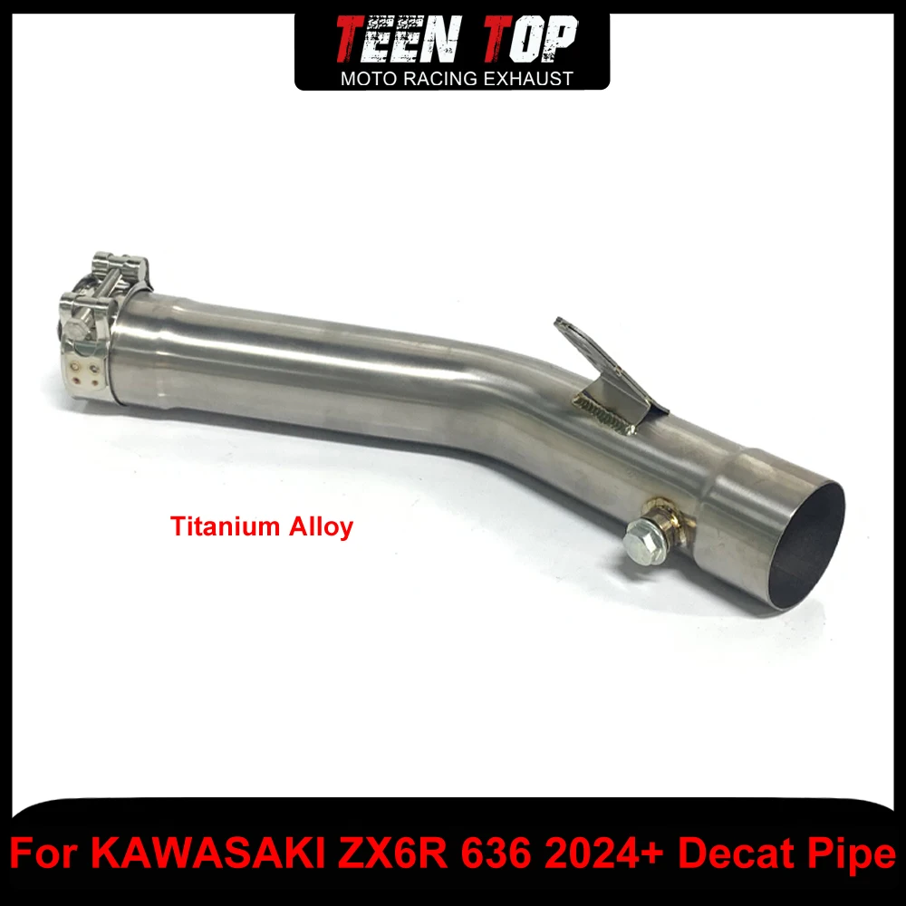 

Motorcycle Exhaust Elbow Connection Pipe For Kawasaki ZX6R 636 Decat Pipe Titanium Alloy Moto Tube ZX6R 2024+ Stock Size