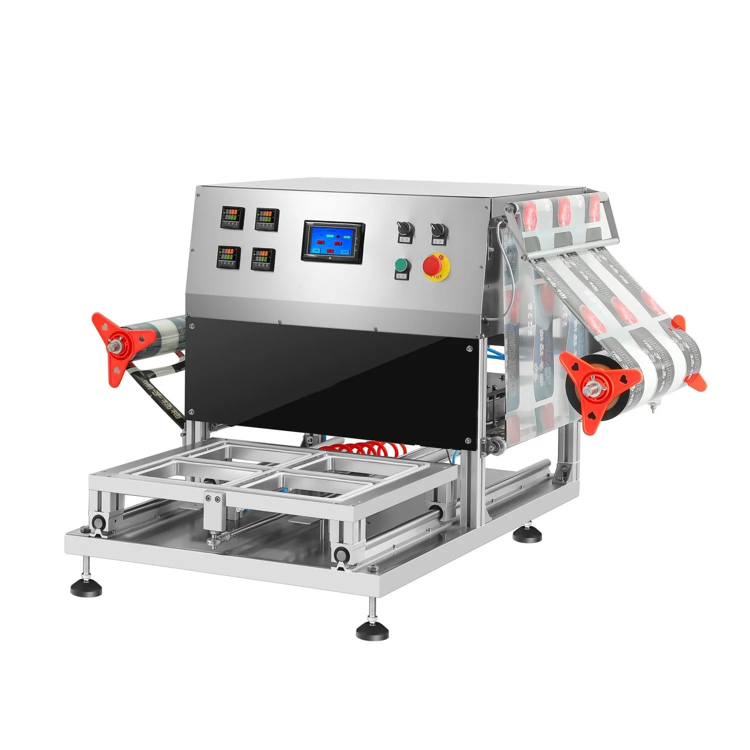 Nitrogen Sealer Container Food Lunch Box Tray Packaging Sealer Manual Tray Sealing Machine Cup Sealing Machine
