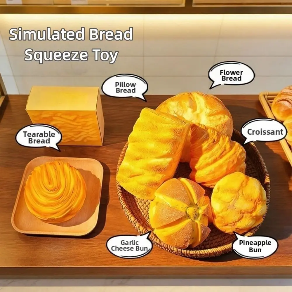 New Slow Rebound Squeeze Pinch Toy Simulated Bread BPA-Free Squeeze Model Croissant Toast Scented Fidget Toy Kid Gifts