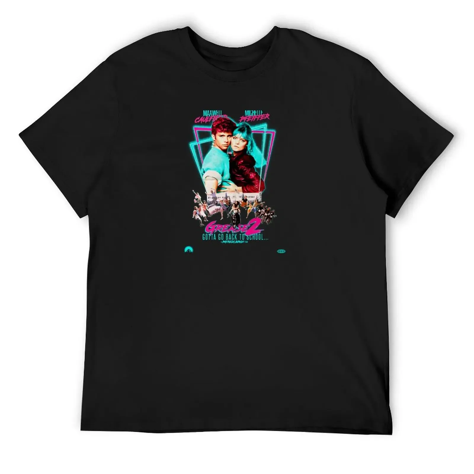 

Neon 80 s GREASE T-Shirt street wear anime clothes Blouse summer clothes mens clothing