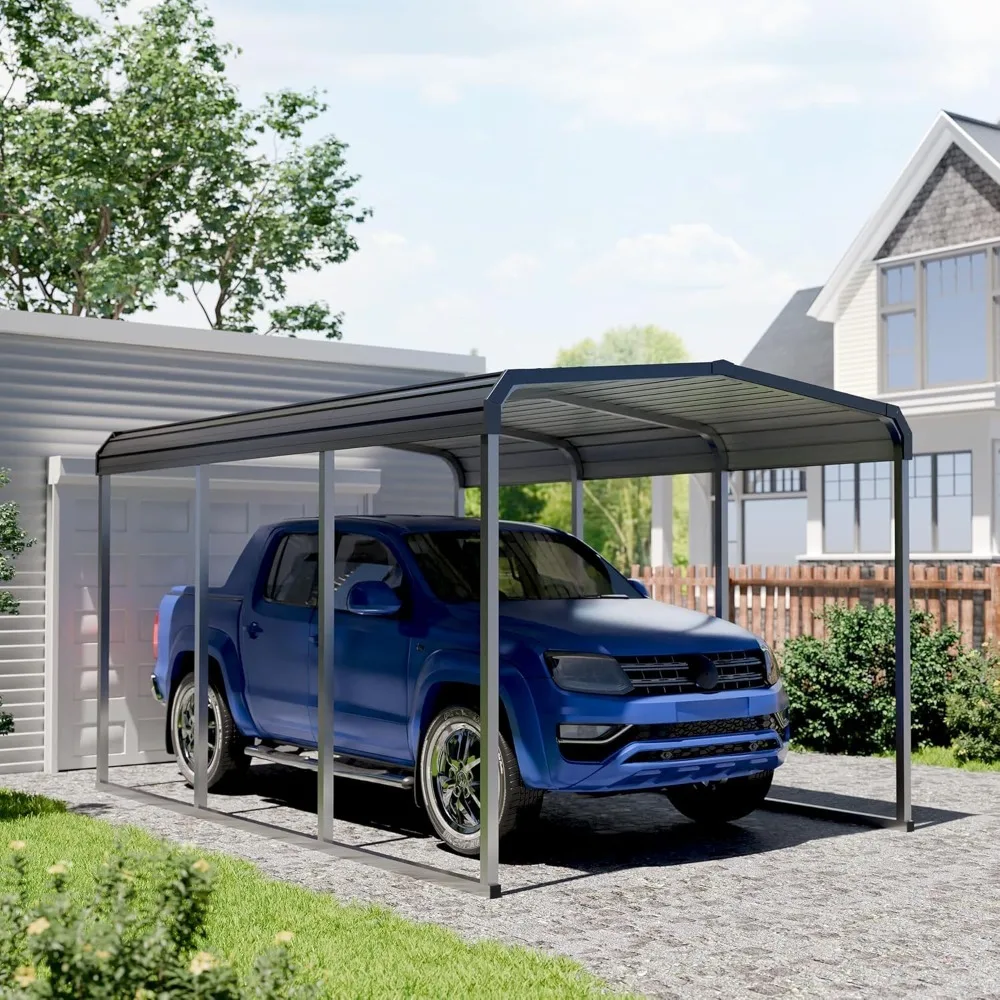 

Carport, Metal Carport 10 x 15 FT, Galvanized Steel Roof and All-Metal Frame for Outdoor, Garage Car Shelter Shade, Carport