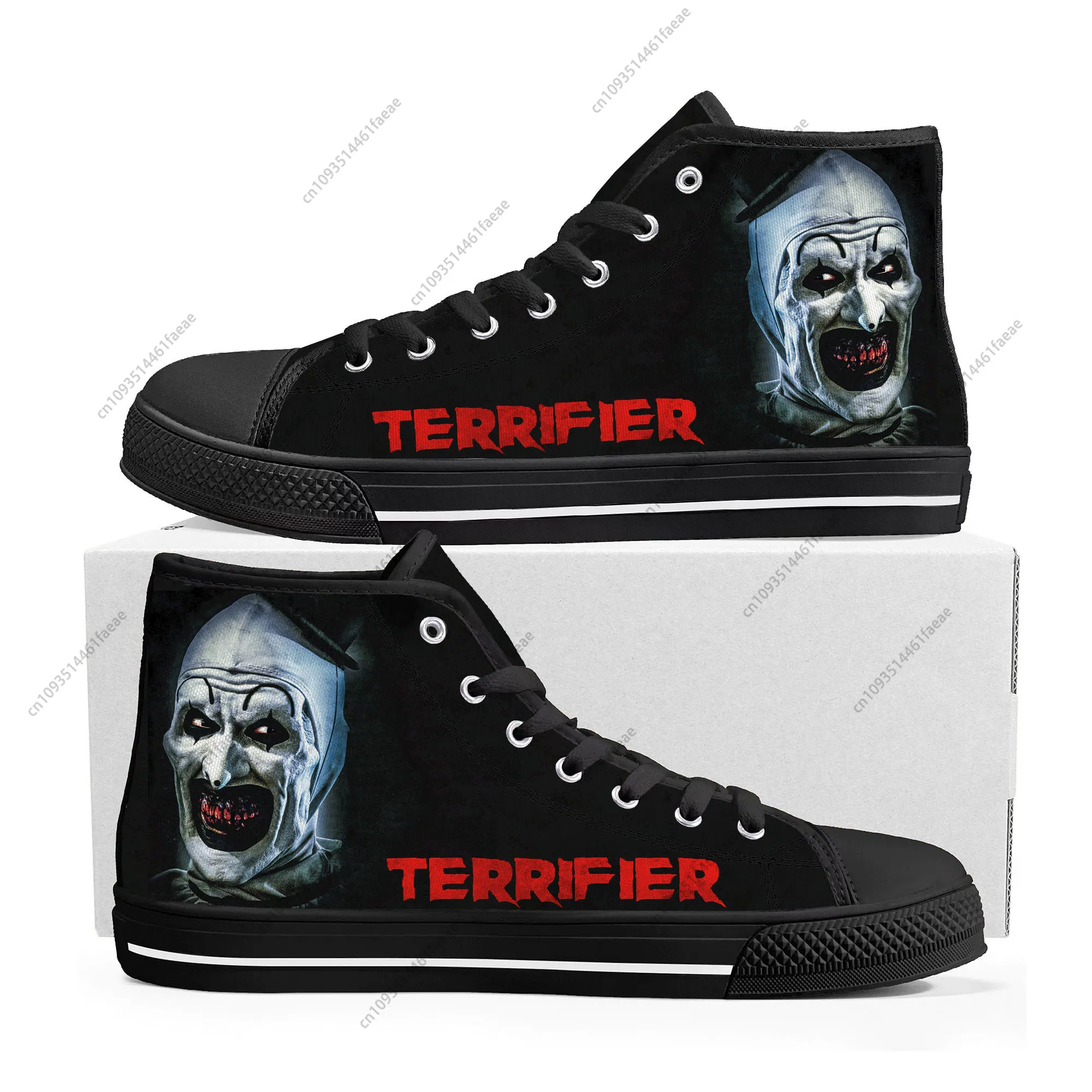 Terrifier Clown halloween High Top Sneakers Mens Womens Teenager Canvas Sneaker Casual Custom Made Shoes Customize DIY Shoe