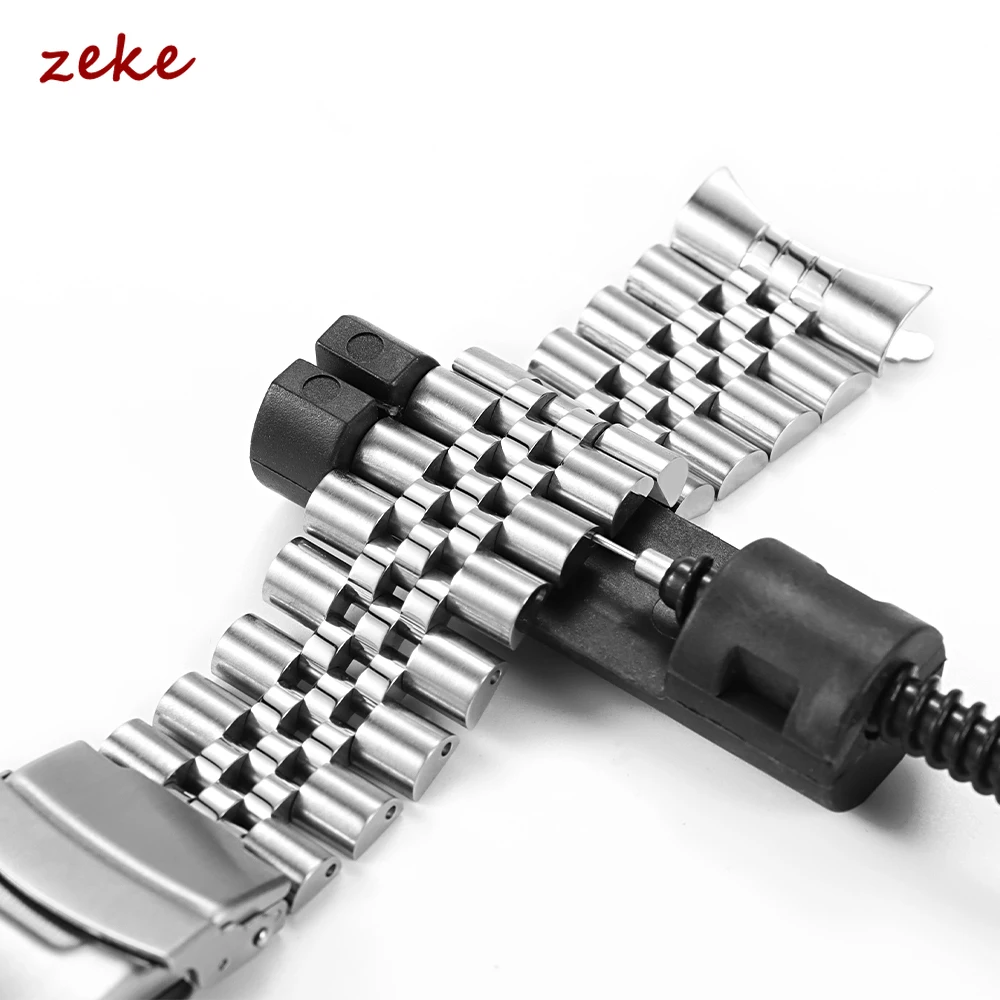 Solid Stainless Steel Watch Strap for Seiko 5 SKX007/009 for Jubilee for Oyster 18mm 20mm 22mm Men's Sport Curved End Watch Band 6