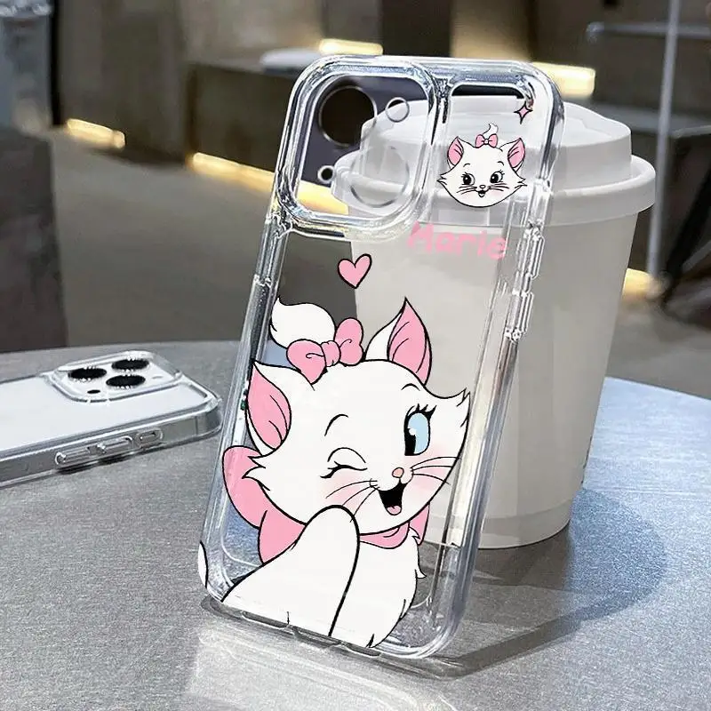 Disney Marie Cat Wink Lovely Phone Case For iPhone 16 15 14 13 12 11 Pro Max XR XS X 7 8 Plus 13 Mini Silicone Clear Soft Cover