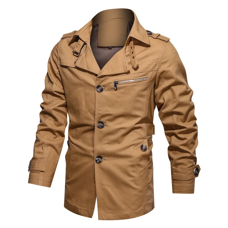 

men jacket 2025 Spring and Autumn new men's jackets thin cotton casual men's coat black khaki