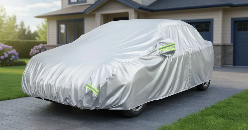 

Silver Weatherproof Car Cover 150D Oxford for Sedans up to 200 Inches - UV Protection & Secure Fit
