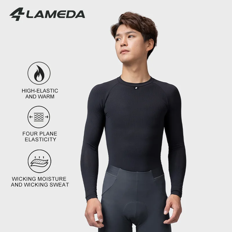

LAMEDA зимнее теплое нижнее белье для велоспорта, термофлисовый базовый слой для велоспорта, одежда для велоспорта с длинными рукавами, спортивный трикотаж на открытом воздухе для мужчин