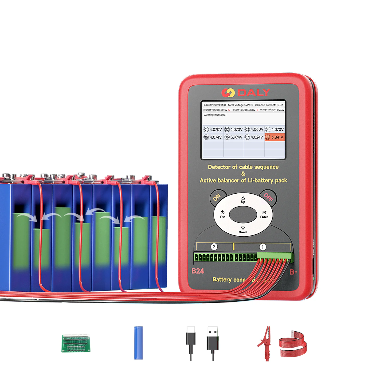 Daly BMS Active Equalizer Balancer Battery Tester Smart BMS Lifepo4 Active Balancer 1A-10A 3S-24S Balancing Board Battery Tester