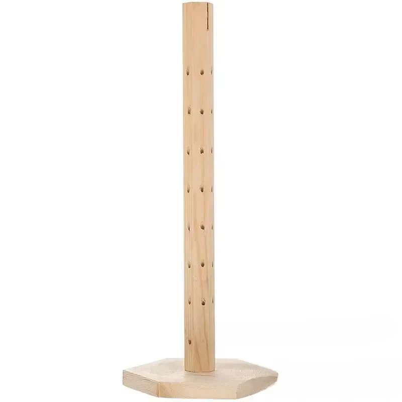 1pc Wood 360° Rotate Lollipop Holder Decorative Round Hole Earrings Display Stand Candy Holder 360 ° Lollipop Display Earrings