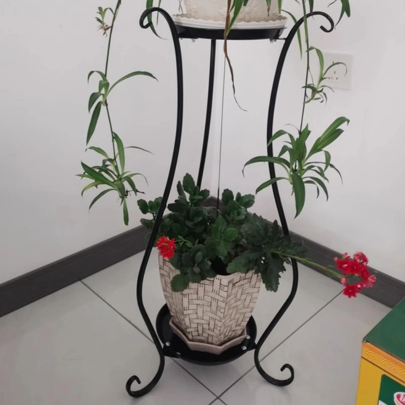 

Iron Flower Stand Tall Indoor Plant Shelf Home Multi-Tier Balcony Organizer Green Plant Display Holder for Potted Plant Flowers