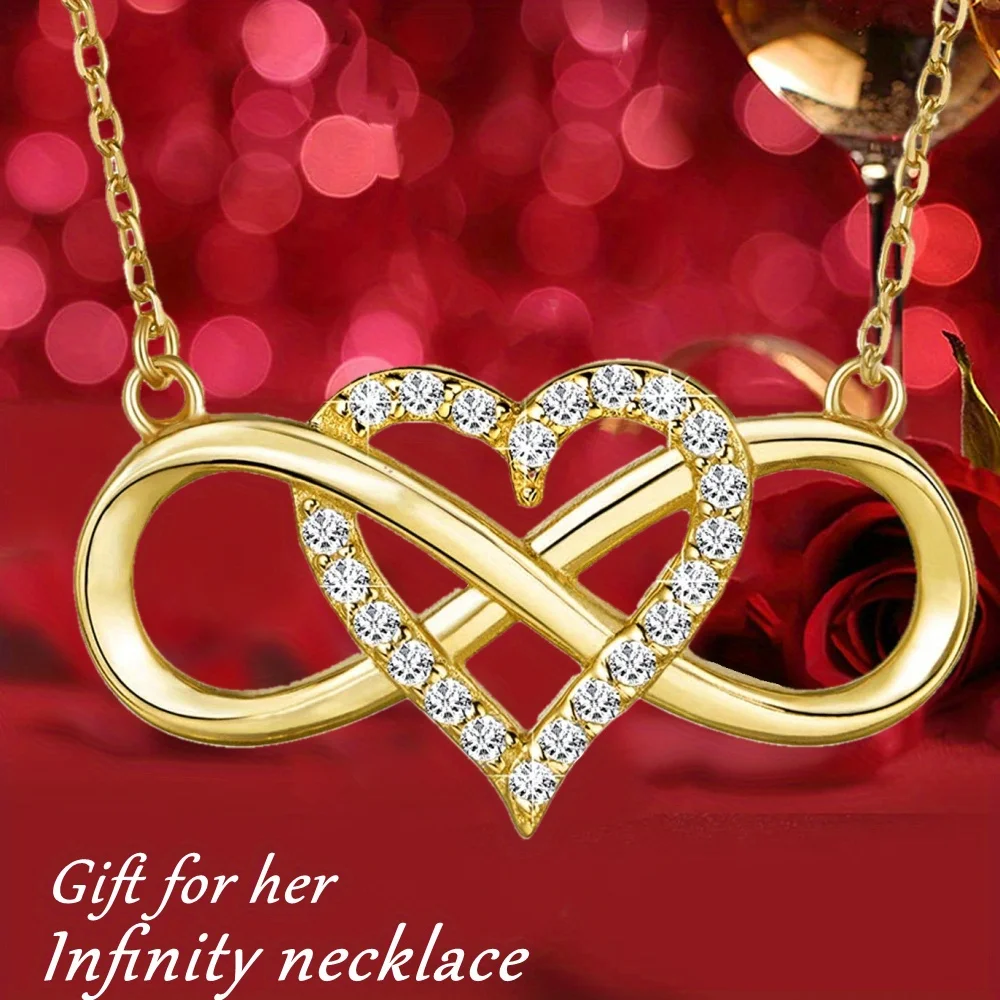 Infinity Heart Pendant with Zircon – Elegant and Trendy Necklace, Ideal Holiday & Birthday Gift for Womenniche Style, Exquisite