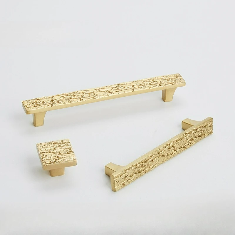 Tree Patterned New Chinese Style Drawer Handle Hardware Pure Brass Wardrobe Door Handle