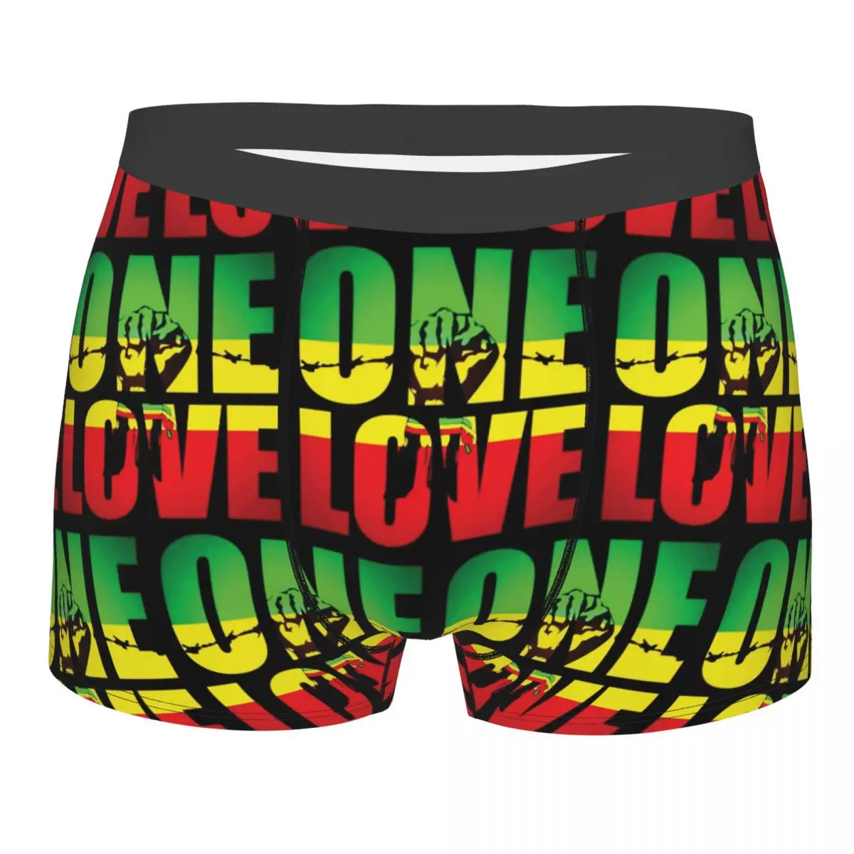 Boxer Underpants Shorts One Love Reggae Jamaica Flag Panties Men Soft Underwear for Homme Man Boyfriend Gift