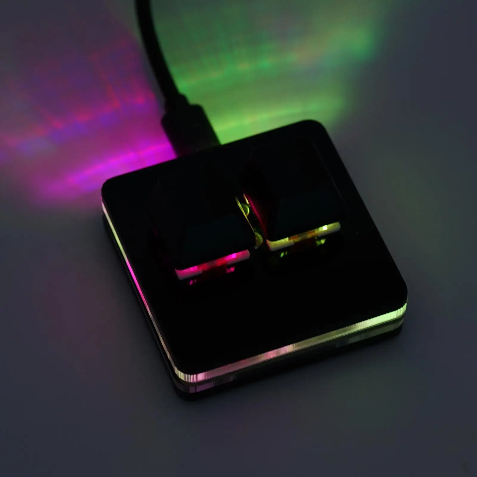 Nero 2 tasti Mini tastiera rosso/argento interruttore OSU tastiera meccanica da gioco programmabile USB tastiera personalizzata Keycaps per PC