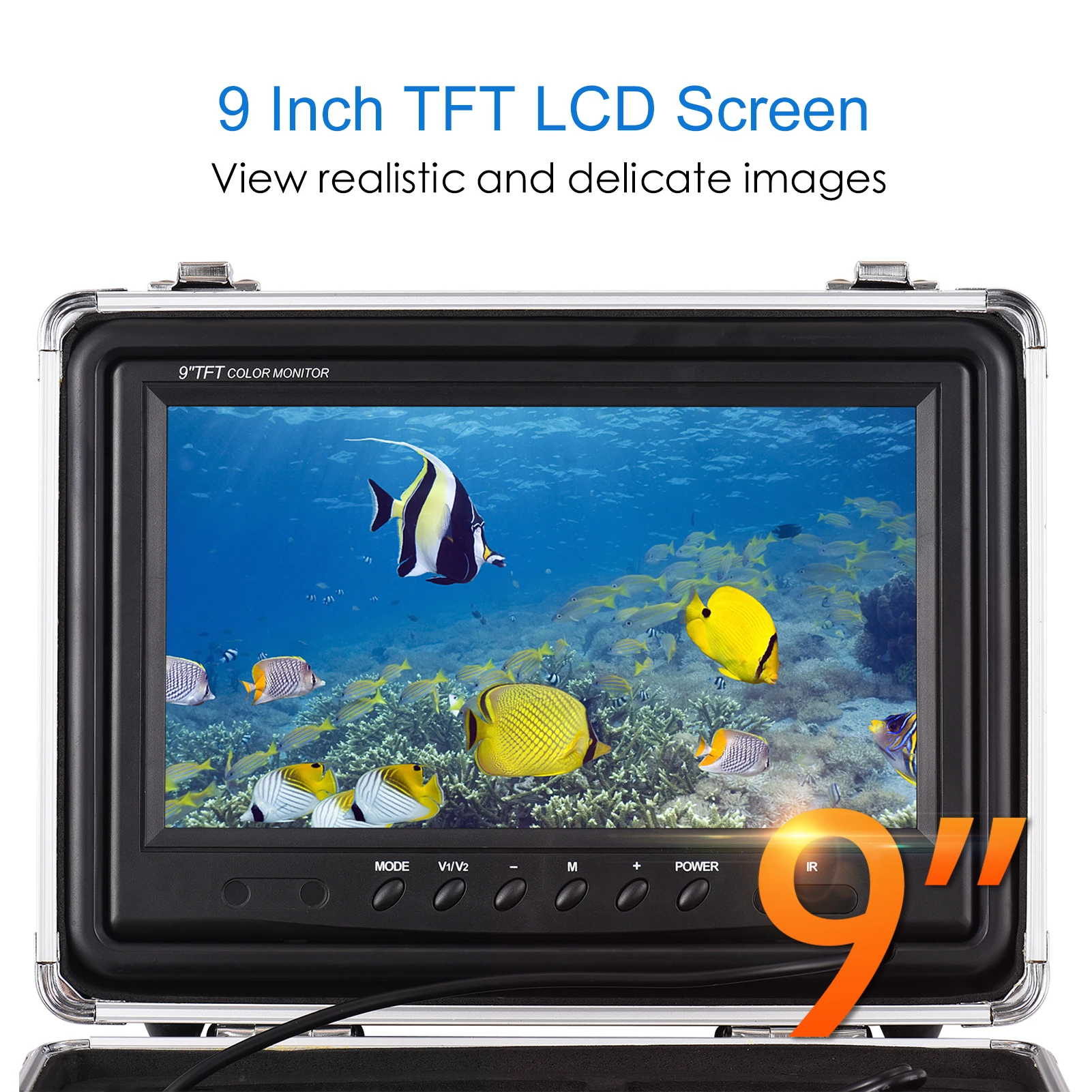 9 بوصة شاشة الكريستال السائل 1200TVL كاميرا الصيد تحت الماء صياد السمك مع 12 IR المصابيح 15 متر/30 متر/50 متر كابل IP68 مقاوم للماء للبحر