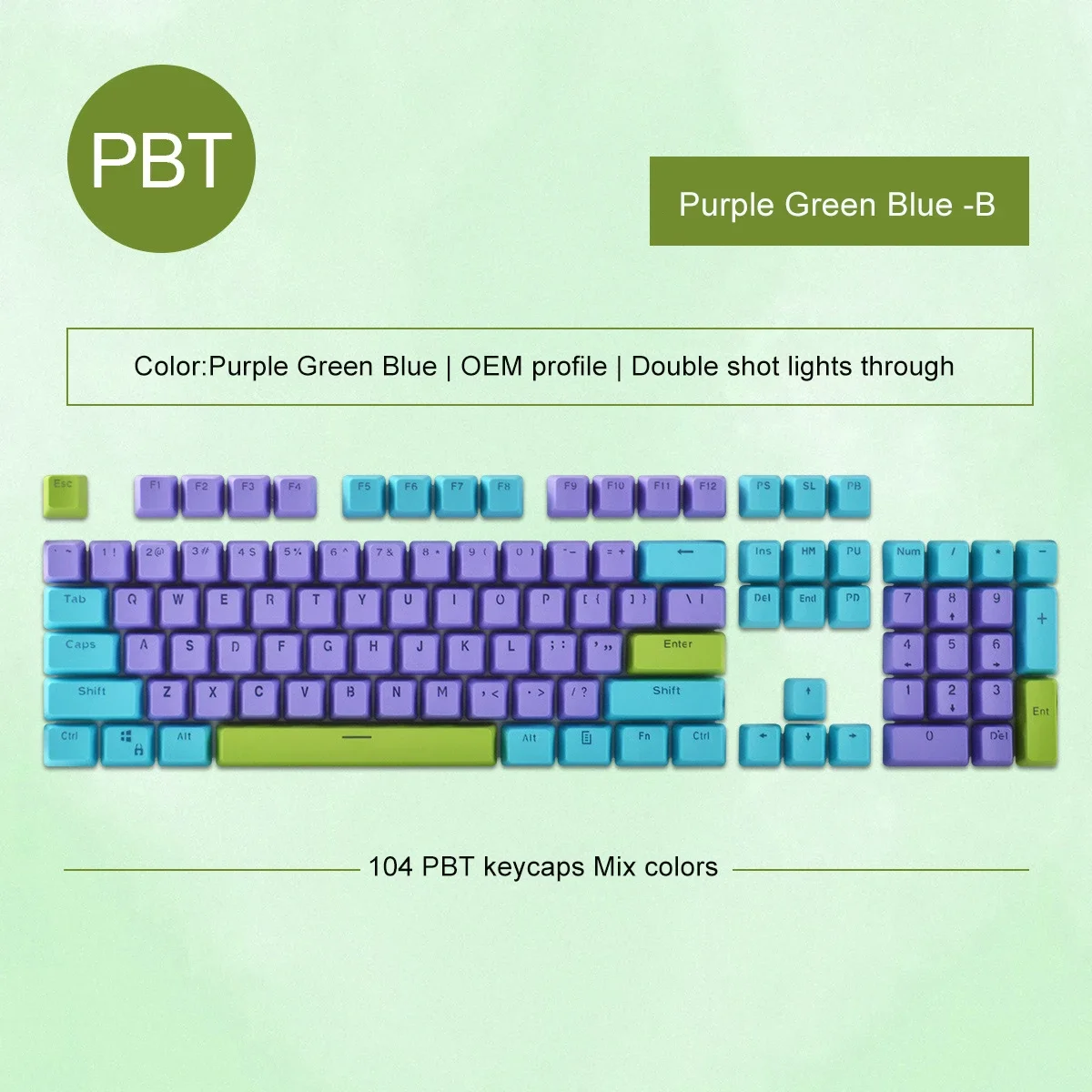 PBT Mix Colors Keycaps para teclado Mecânico Azul Rosa Roxo Verde Preto Vermelho 2 Mix 3 Cores Key Caps