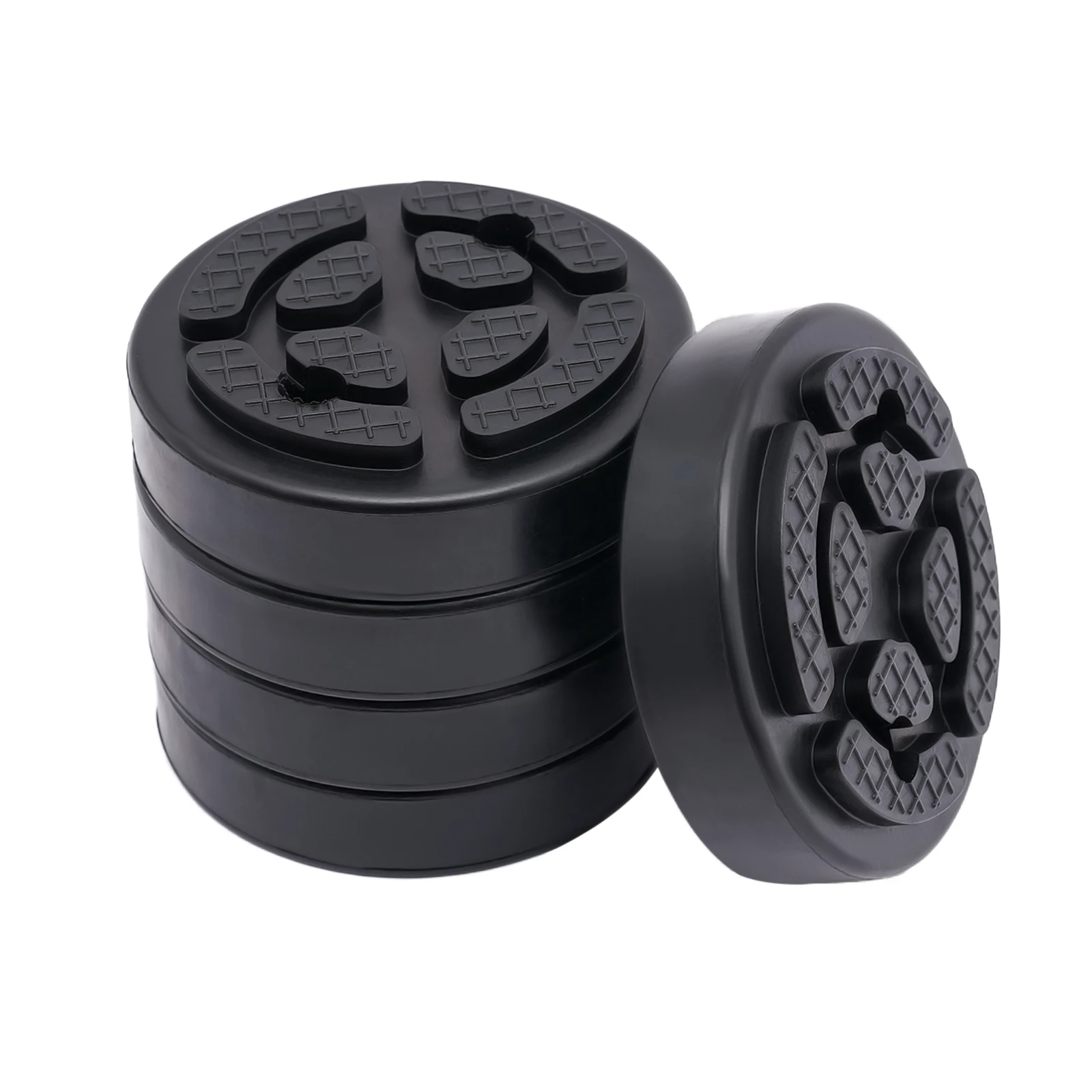 5pcs Round Rubber Arm Pads Lift Pad 120mm Rubber Jacking Pad Anti-Slipping For Auto Lift Car Truck Hoist Universal, 4-Post Lifts