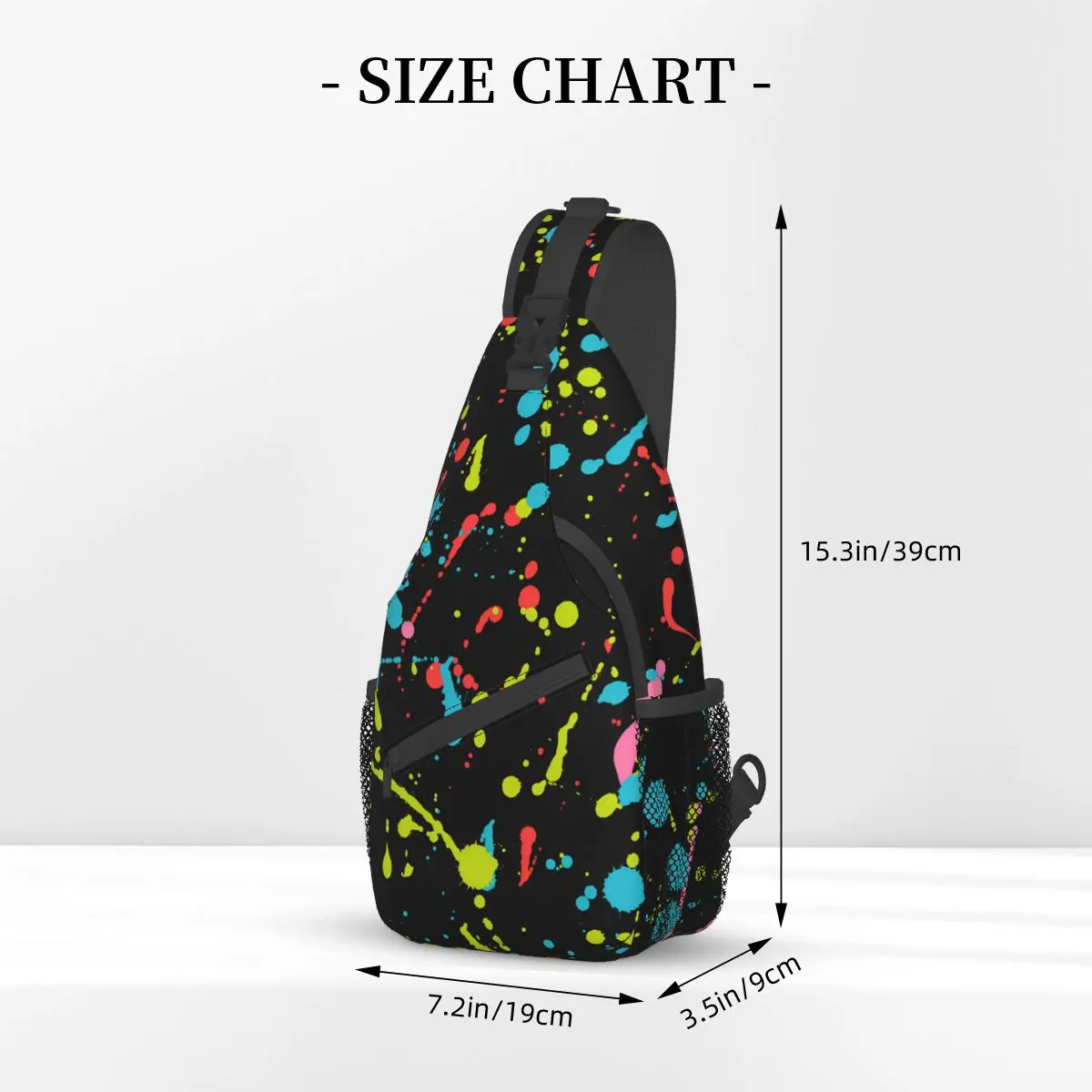 Neon Pattern Crossbody Bag Sports Neon Splatter Chest Bag Unisex Women Man Fashion Shoulder Backpacks Travel