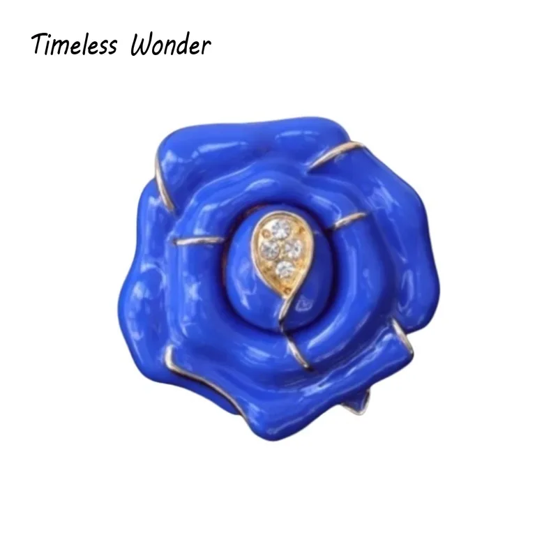 Timeless Wonder Fancy Enamel Zircon Floral Brooch Pins for Women Designer Jewelry Runway Rare Luxury Gift Top Mix 5142