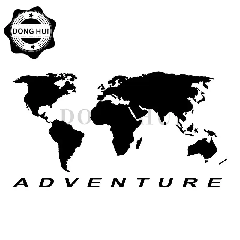 Adventure World Map Sticker PVC Scratch Decal Waterproof Off Road Vehicle Refrigerator Helmet Laptop Motorcycle Trunk Stickers