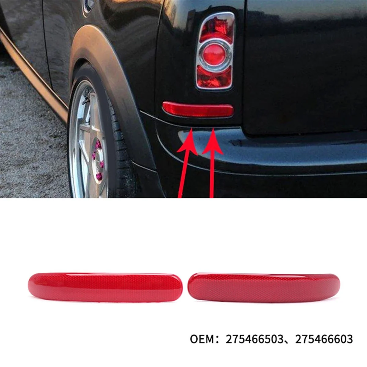 Luzes refletoras do para-choque traseiro esquerdo para bmw mini cooper clubman r55 2008-2014 luzes de sinalização de freio traseiro 275466503