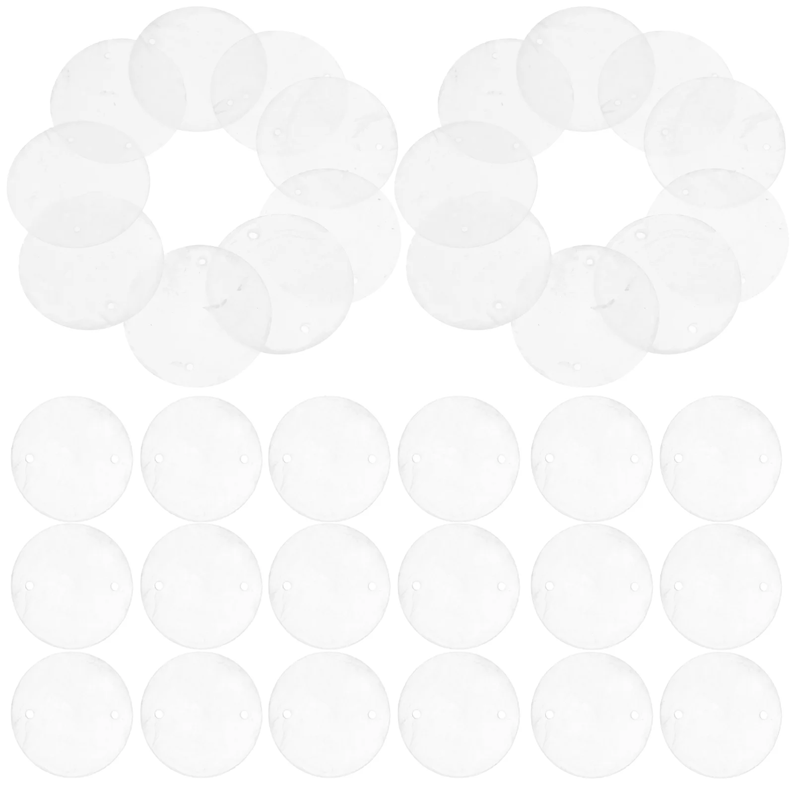 100 Pcs Jewelry Making Accessory Crafts Sewing Clear Ornaments Flat Round Shells Beads Material Miss Windchimes Outdoors