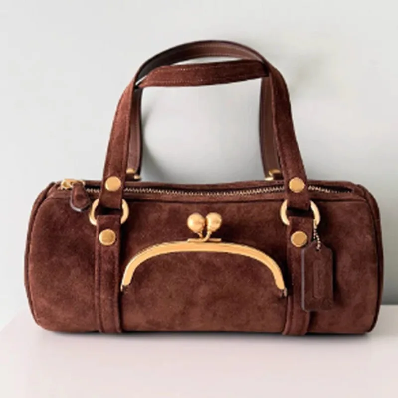 

Women's Handbag, Designer Clip Buckle Boston Shoulder Bag, Fashion Studded Large Pillow Bag, Casual Underarm Bag