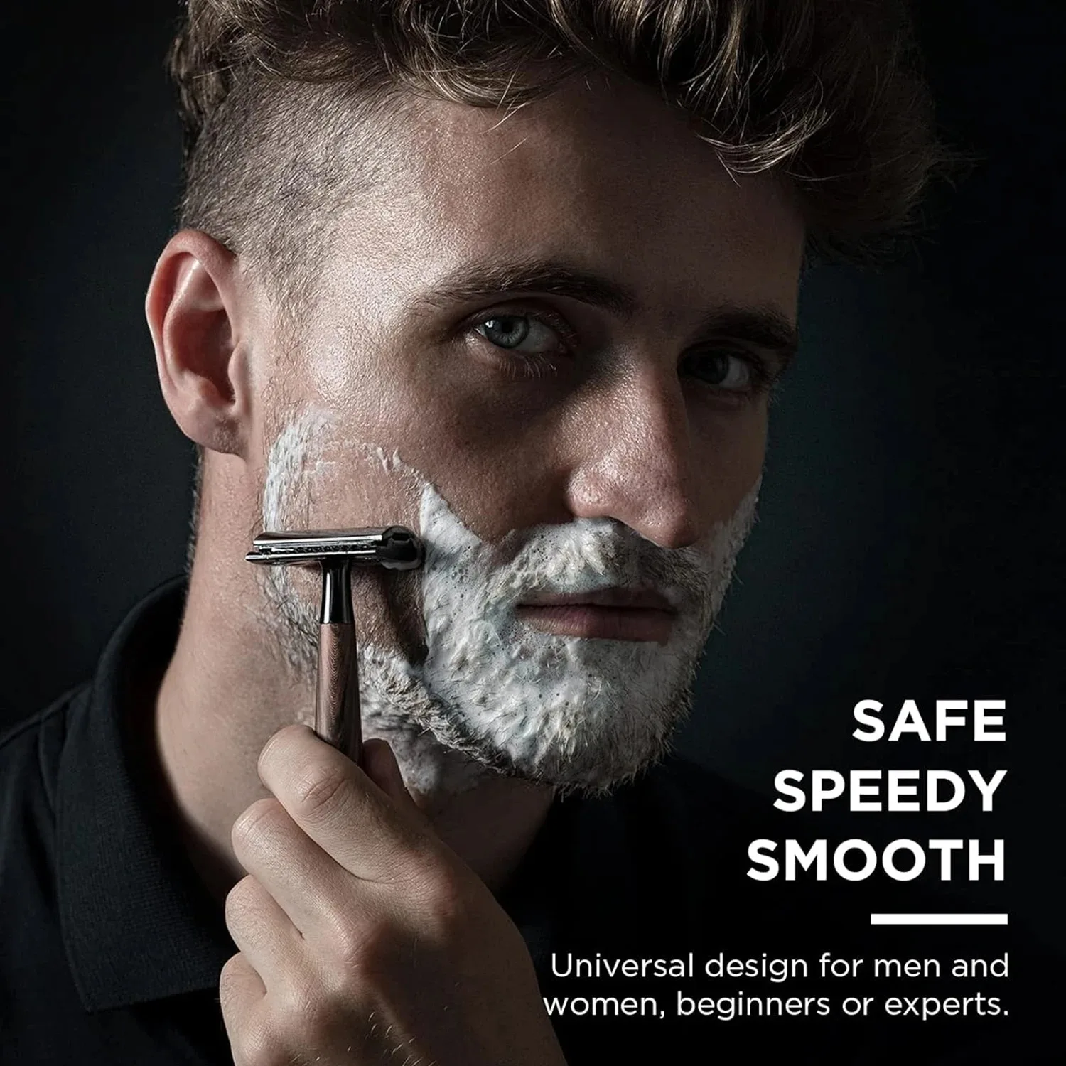 

Double Edge Safety Razor with 5 Spare Blades 30° Angled Precision Reusable Single Blade Razors for Men and Women