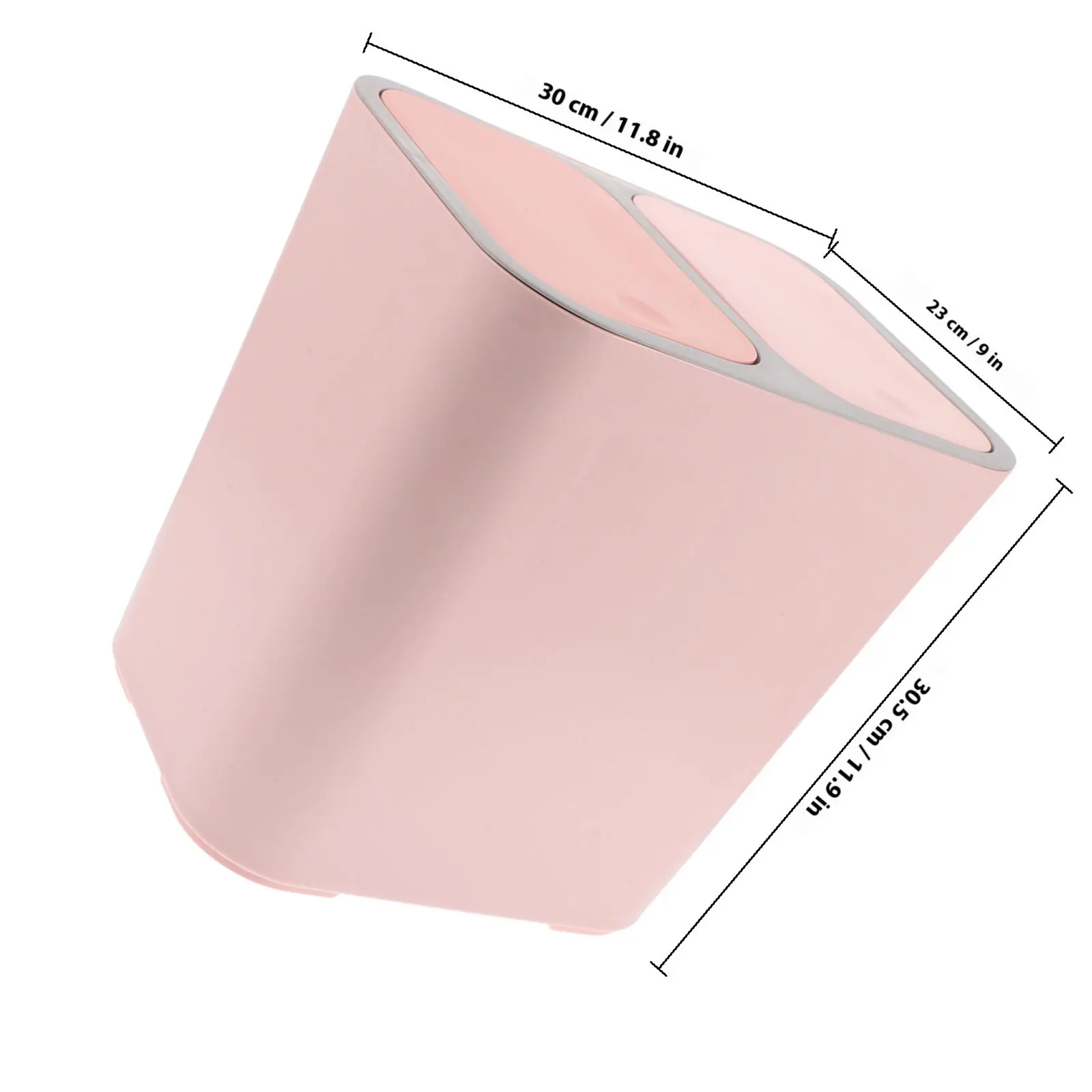 Pink Thickened Dual Compartment Trash Can with Pop Up Lids Dry Wet Separation for Kitchen Bathroom Living Room Dorm Room Office