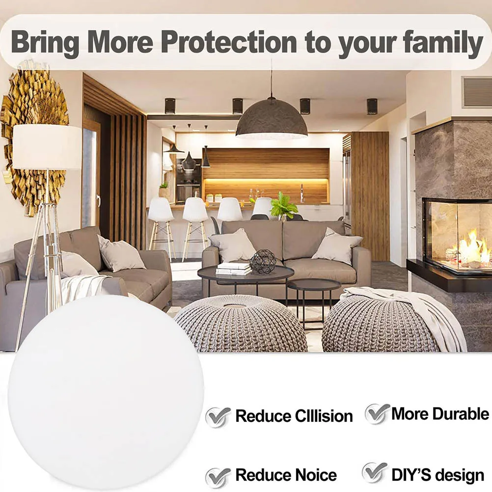 

4Pcs Stylish Silicone Wall Protector Door Stopper Round Cushion Door Handle Impact Absorber Silent Stopper